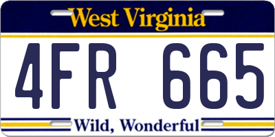 WV license plate 4FR665