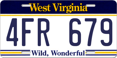 WV license plate 4FR679