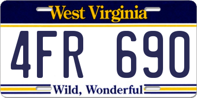 WV license plate 4FR690