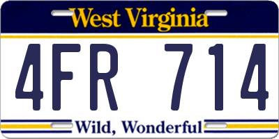WV license plate 4FR714
