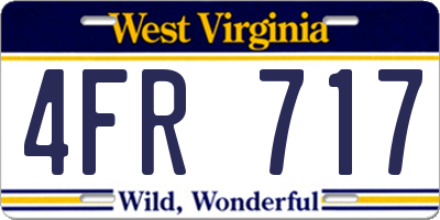 WV license plate 4FR717
