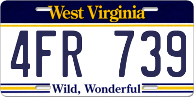 WV license plate 4FR739