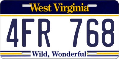 WV license plate 4FR768