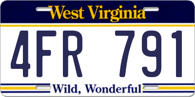 WV license plate 4FR791