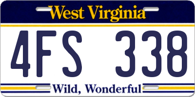 WV license plate 4FS338