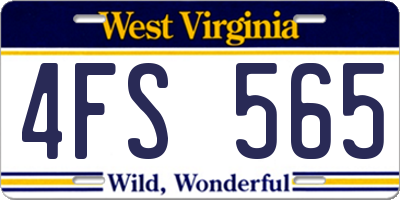 WV license plate 4FS565