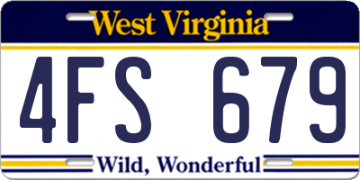WV license plate 4FS679