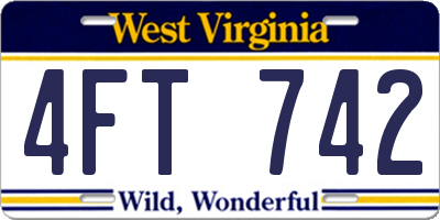 WV license plate 4FT742