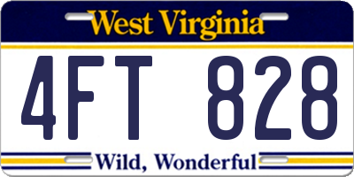 WV license plate 4FT828
