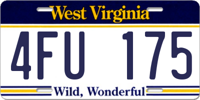 WV license plate 4FU175