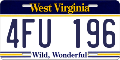 WV license plate 4FU196