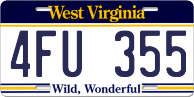 WV license plate 4FU355