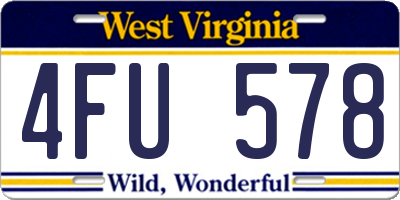 WV license plate 4FU578