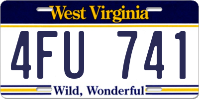 WV license plate 4FU741