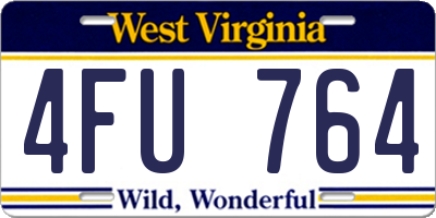 WV license plate 4FU764