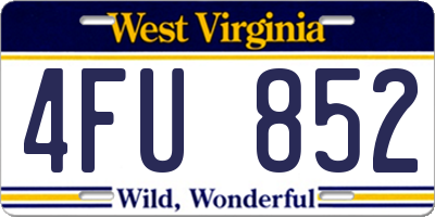 WV license plate 4FU852