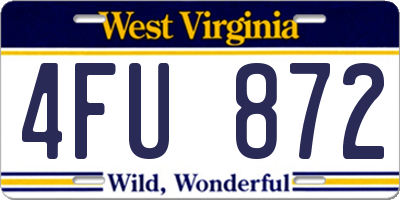 WV license plate 4FU872