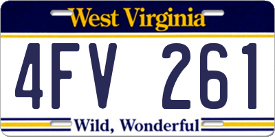 WV license plate 4FV261