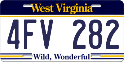 WV license plate 4FV282