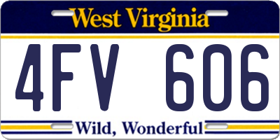 WV license plate 4FV606