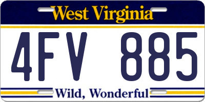 WV license plate 4FV885