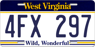 WV license plate 4FX297