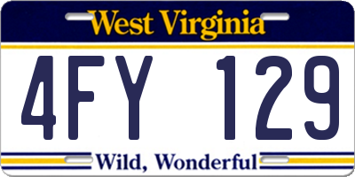 WV license plate 4FY129