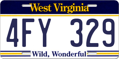 WV license plate 4FY329