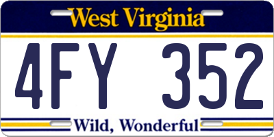 WV license plate 4FY352