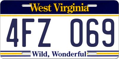 WV license plate 4FZ069