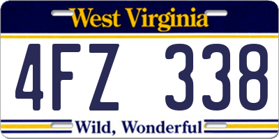 WV license plate 4FZ338