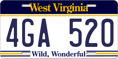 WV license plate 4GA520