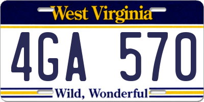 WV license plate 4GA570