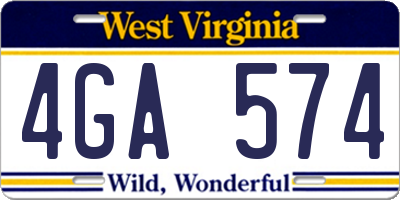 WV license plate 4GA574