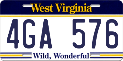 WV license plate 4GA576