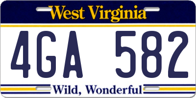 WV license plate 4GA582