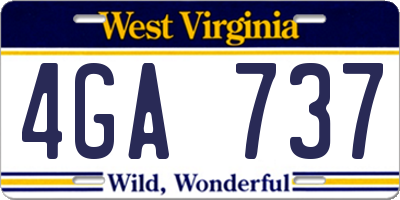 WV license plate 4GA737