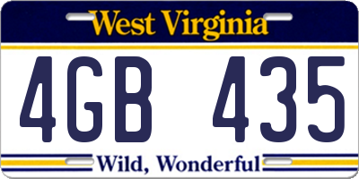 WV license plate 4GB435