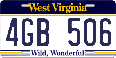 WV license plate 4GB506