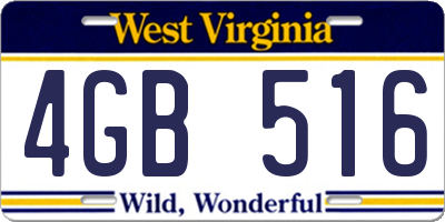 WV license plate 4GB516