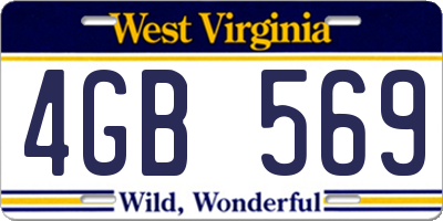 WV license plate 4GB569