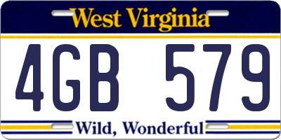 WV license plate 4GB579