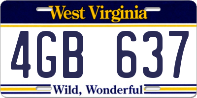 WV license plate 4GB637
