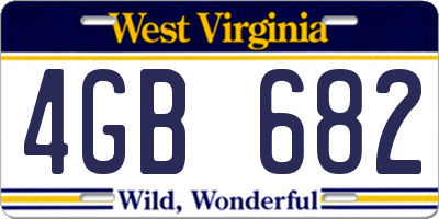 WV license plate 4GB682