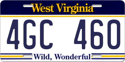 WV license plate 4GC460