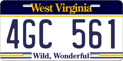 WV license plate 4GC561