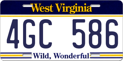 WV license plate 4GC586
