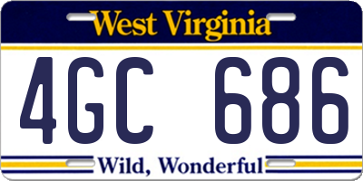 WV license plate 4GC686