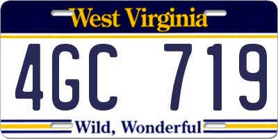 WV license plate 4GC719