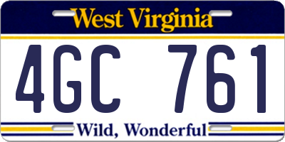 WV license plate 4GC761